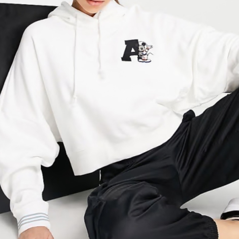 adidas White Hoodie with Graphic Logo